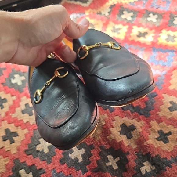 Gucci Black Leather Loafers Horsebit Authentic - Picture 14 of 16